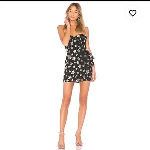 FOR LOVE & LEMONS STRAPLESS STAR MINI DRESS SZ XS